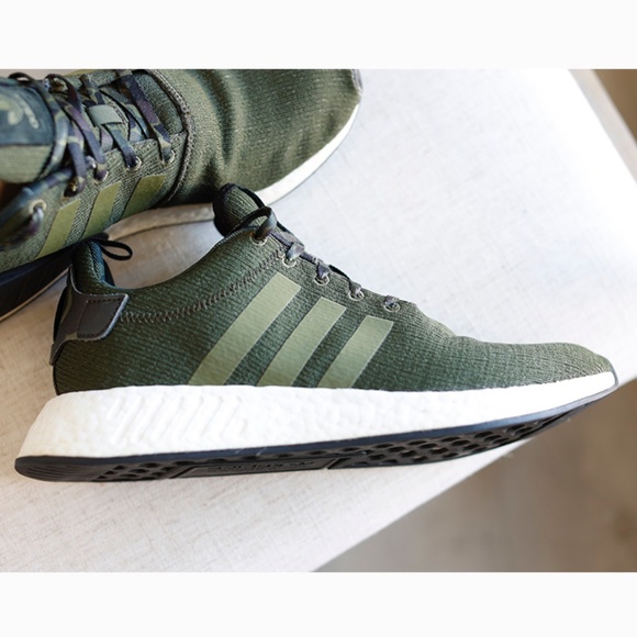 Adidas Mens NMD R2 Sneakers Green with Camouflage Size 11 US Mint Condition - Picture 5 of 9
